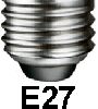 Deze lamp heeft een E27 lampvoet. Een van de meest gebruikte lampvoeten.